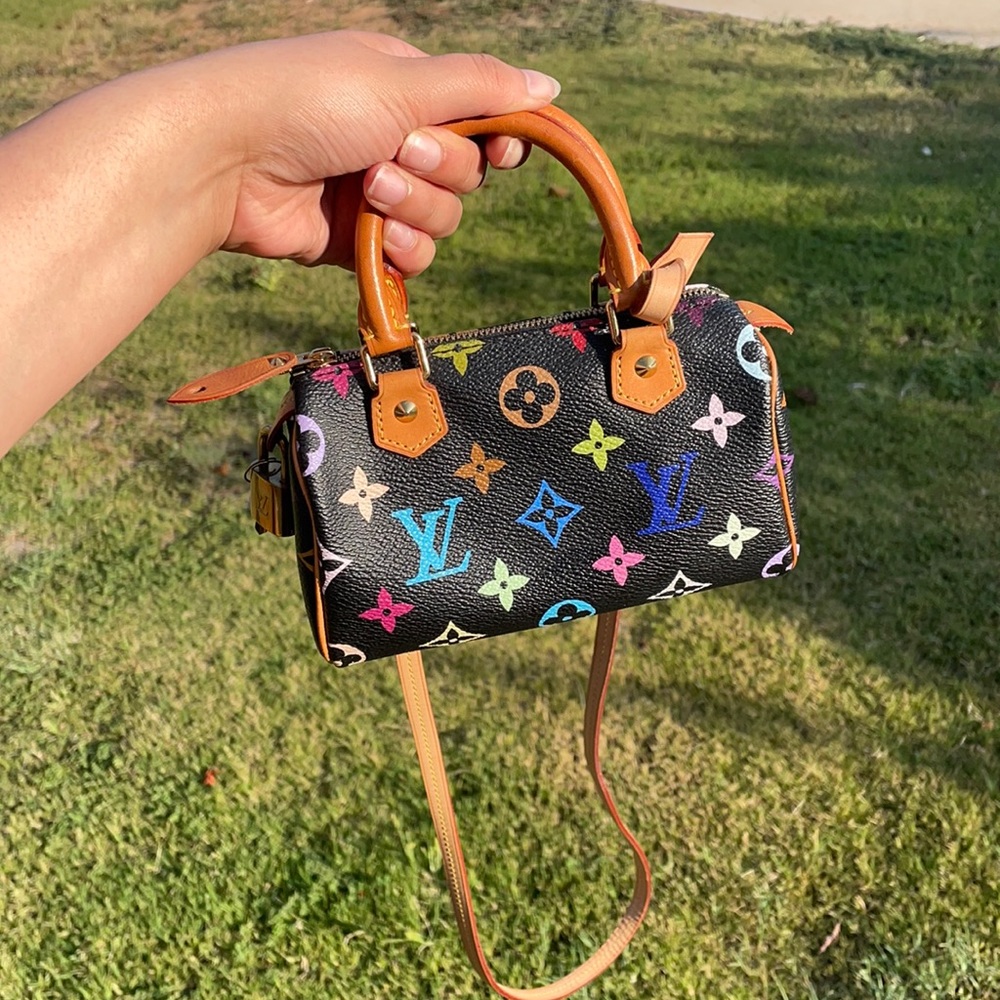Louis Vuitton mini multicolor speedy hl black